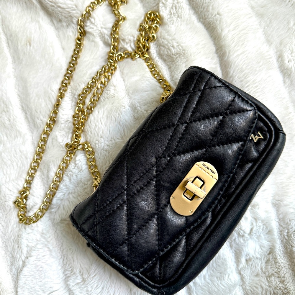 zadig and voltaire small gold chain purse
